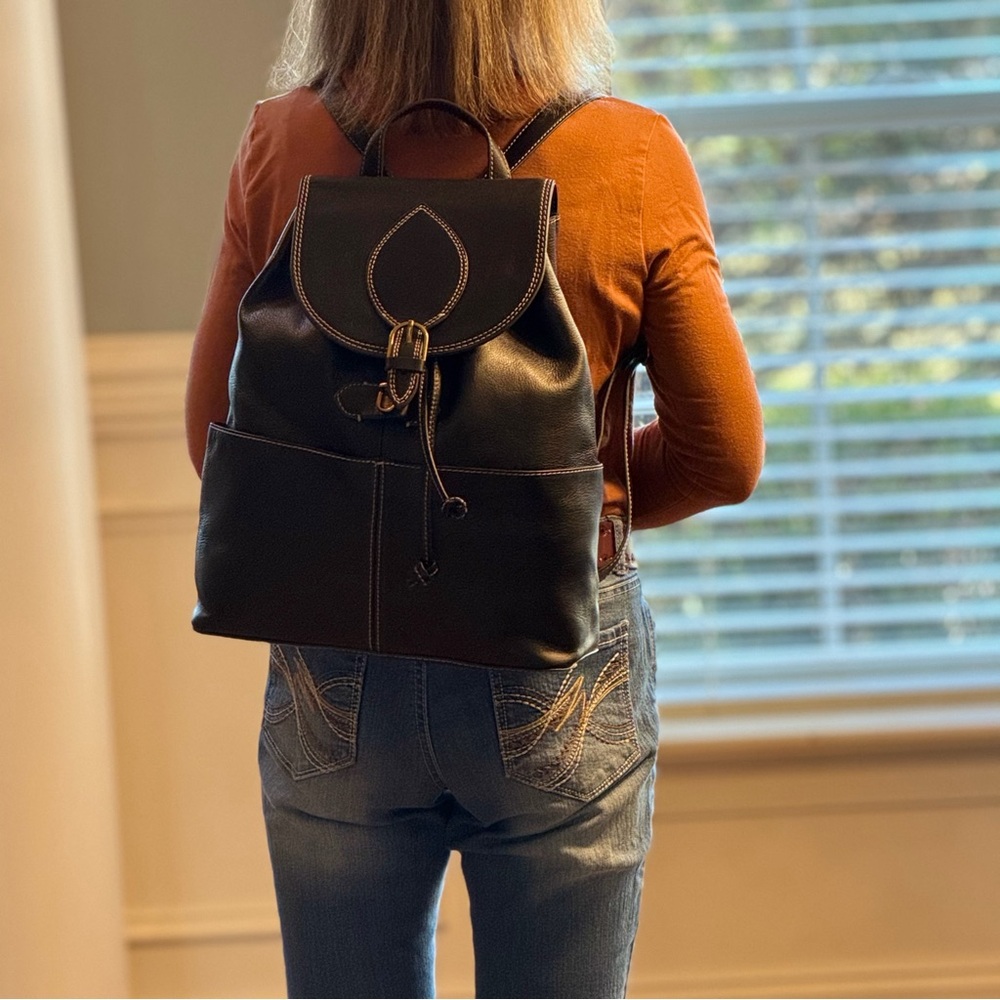 Fossil Luna Vintage Y2K Minimalist Black Leather Backpack(EUC) - Picture 10 of 12